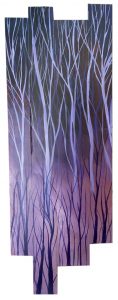 Purple forest, acrylic on wood assemblage, 10.5x29.5 (sold)