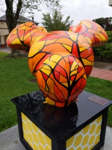 Painted bee - Greenfield outdoor sculpture