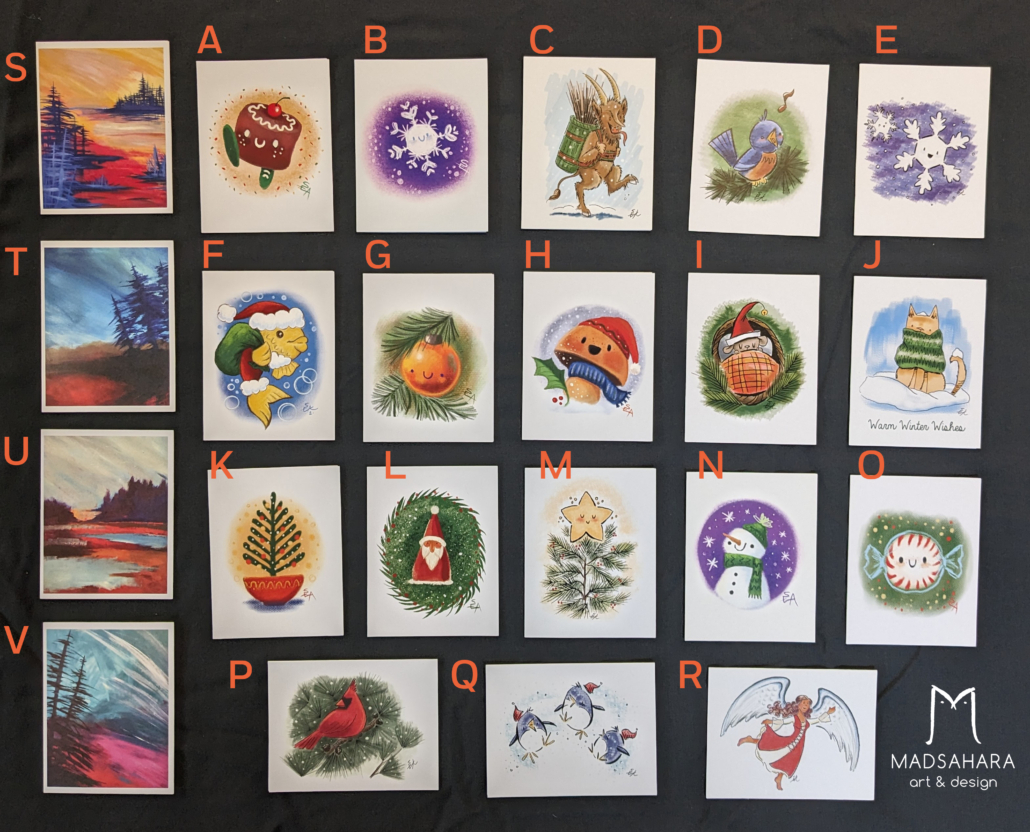 display of all available Holiday Cards