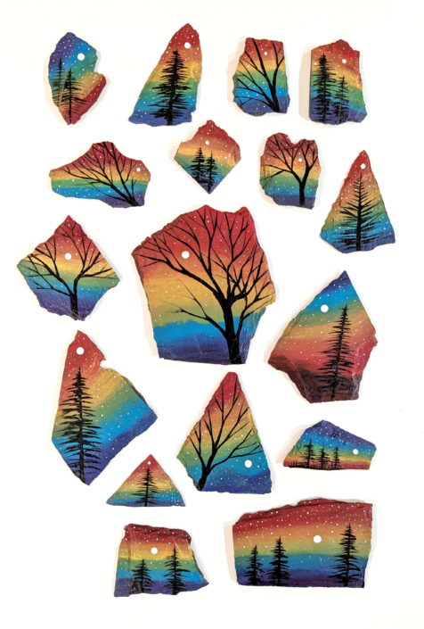 PRIDE rainbow sky slate collage